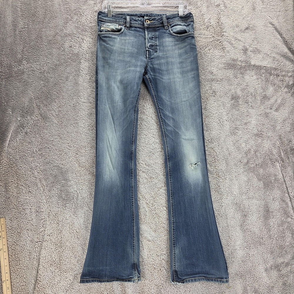 Diesel Jeans Mens 28x34 Blue Zathan Regular Bootcut Stretch Denim 008B2